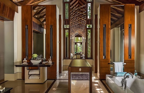 Reethi Rah Hotel | Beach Villa Two Queen Beds at One&Only Reethi Rah, Balcony With Beach View!